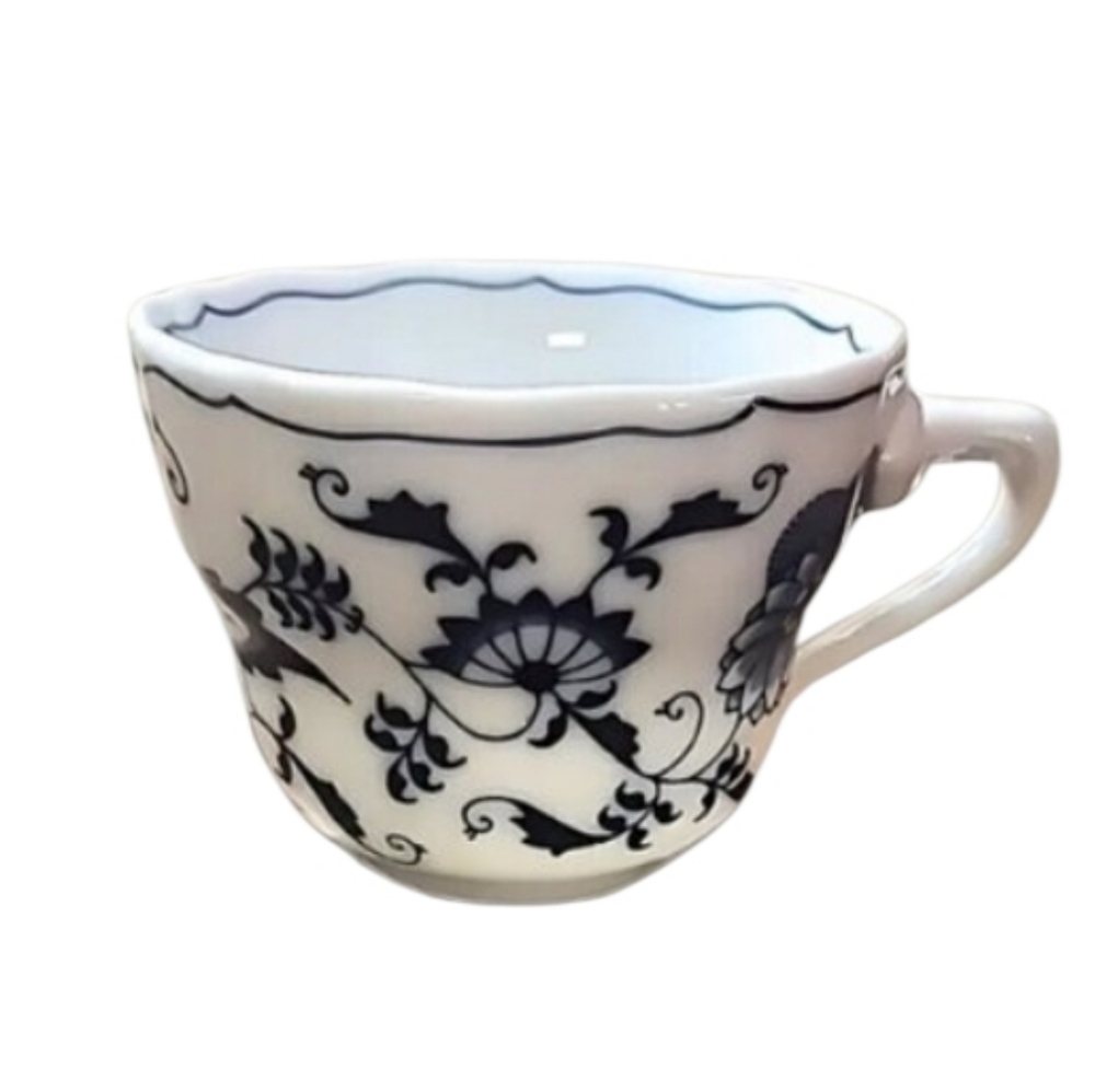 Vintage Blue Danube Coffee Tea Cup Flared Scalloped Rim Porcelain Blue & White